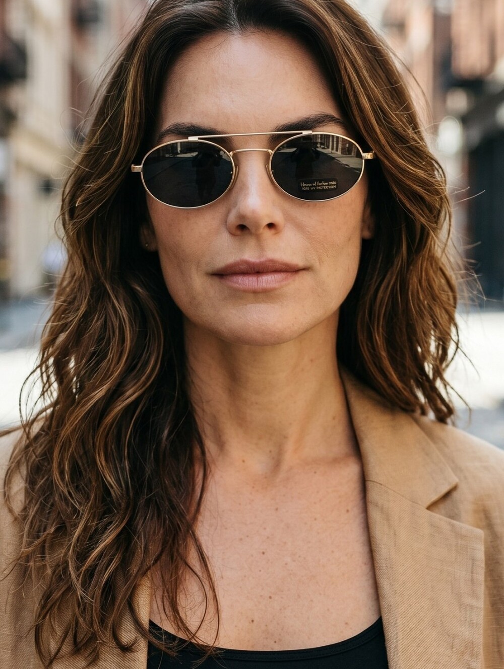 House of Harlow 1960 Oval Aviator Sunglasses Gold Black Retro Y2K UV Protection - Picture 4 of 7